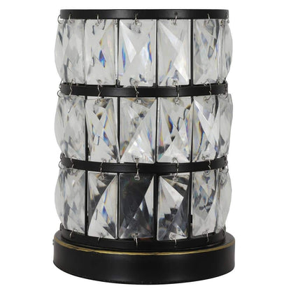 Decor Therapy Hayes 9 in. Bronze Faceted Touch Control Uplight