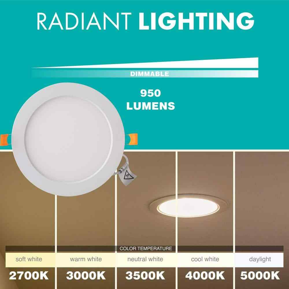 6 in. Slim Downlight CCT Selectable LED Recessed Downlight with Remote J-Box