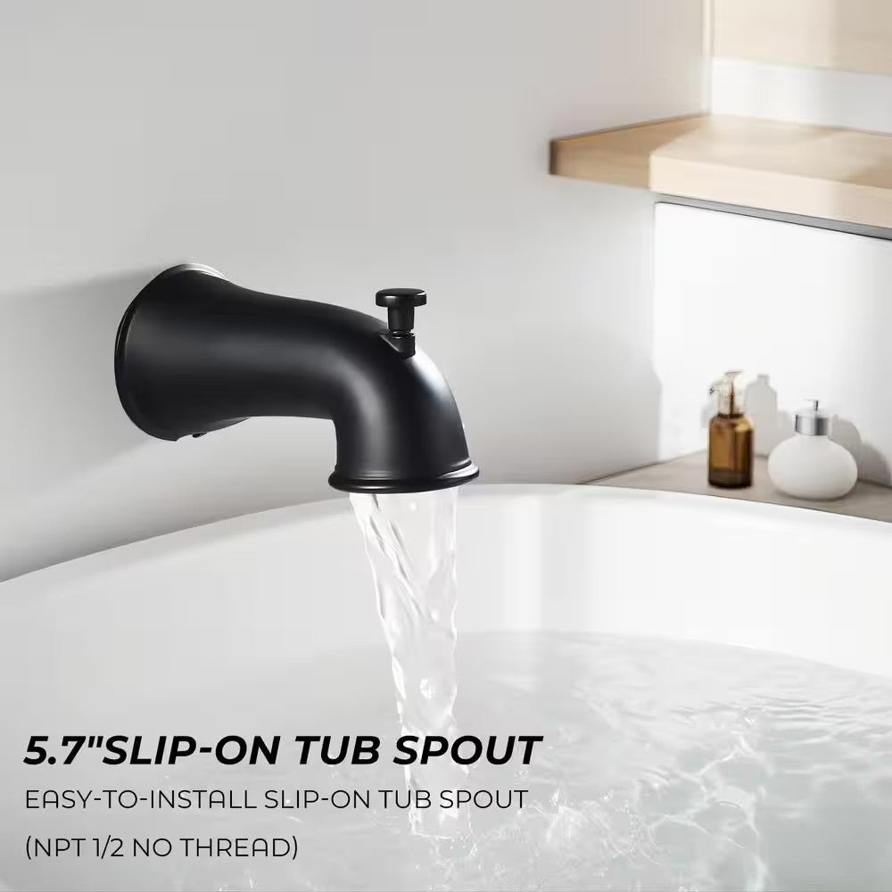 AKLFGN Single Handle Tub and Shower Faucet 1.8 GPM in Matte Black Valve Included