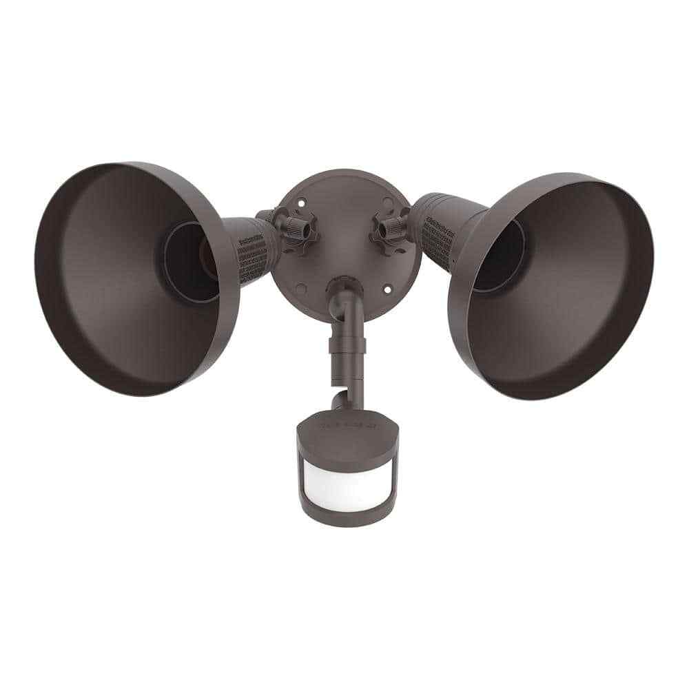 All-Pro 180-Degree Bronze Motion Activated Sensor Outdoor Security Flood Light
