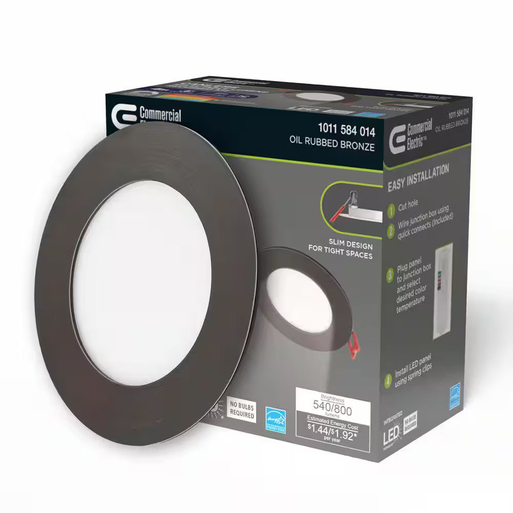 Commercial Electric Ultra Slim Canless Recessed Integrated LED Kit 4 91472