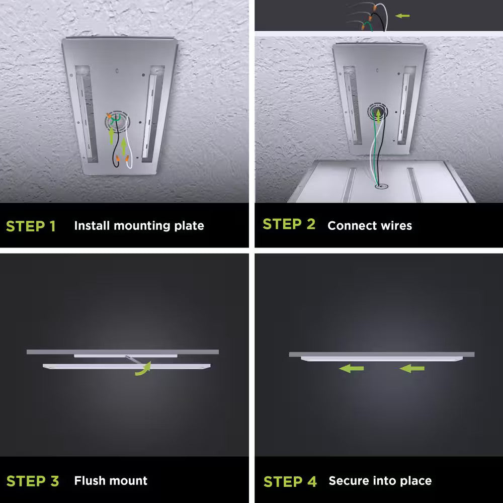 Commercial Electric 1ftx1ft Dimmable White LED WHITE Square Flat Flush Mount