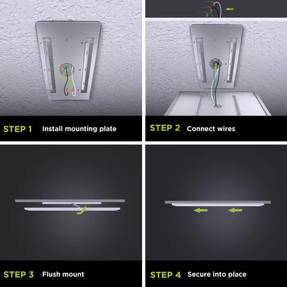 Commercial Electric 1ftx1ft Dimmable White LED WHITE Square Flat Flush Mount