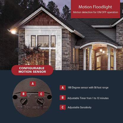 All-Pro 180-Degree Bronze Motion Activated Sensor Outdoor Security Flood Light