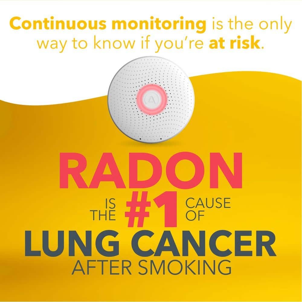 Airthings Wave Radon Battery Operated SMART Radon Detector