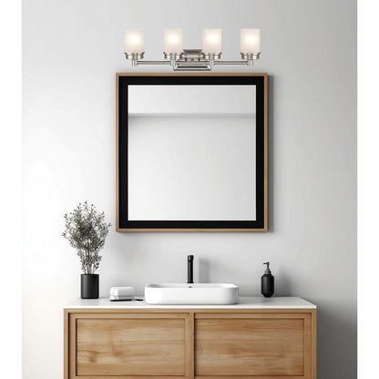 Bel Air Lighting Fusion 27.5 in. 4-Light Brushed Nickel Bathroom Vanity Light