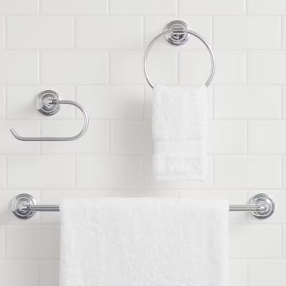 Constructor 3-piece Bath Hardware Set 24" Towel Bar Towel Ring TP Holder, Chrome