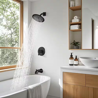 AKLFGN Single Handle Tub and Shower Faucet 1.8 GPM in Matte Black Valve Included