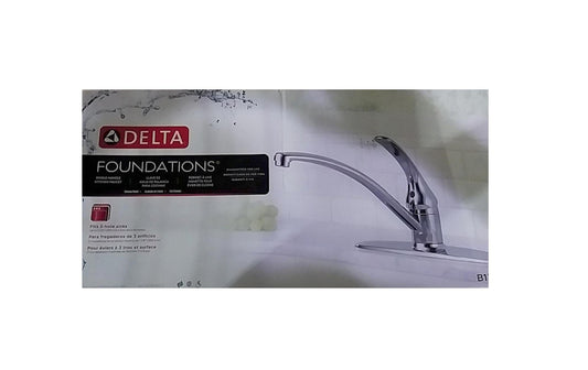 Delta Foundations Single-Handle Standard Kitchen Faucet in Chrome