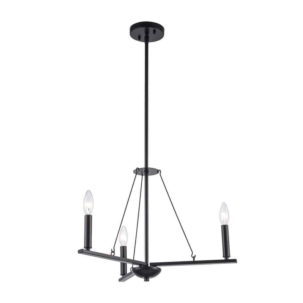 Bel Air Lighting Linden 3-Light Black Candle Chandelier 11643 BK