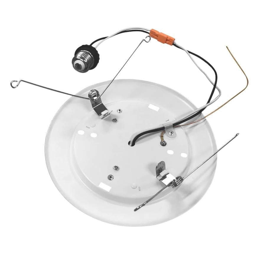 7.5 in. Trim 3000K 40-Watt Eq. Disk Light J-Box or Recessed Can Mounted (4-Pack)