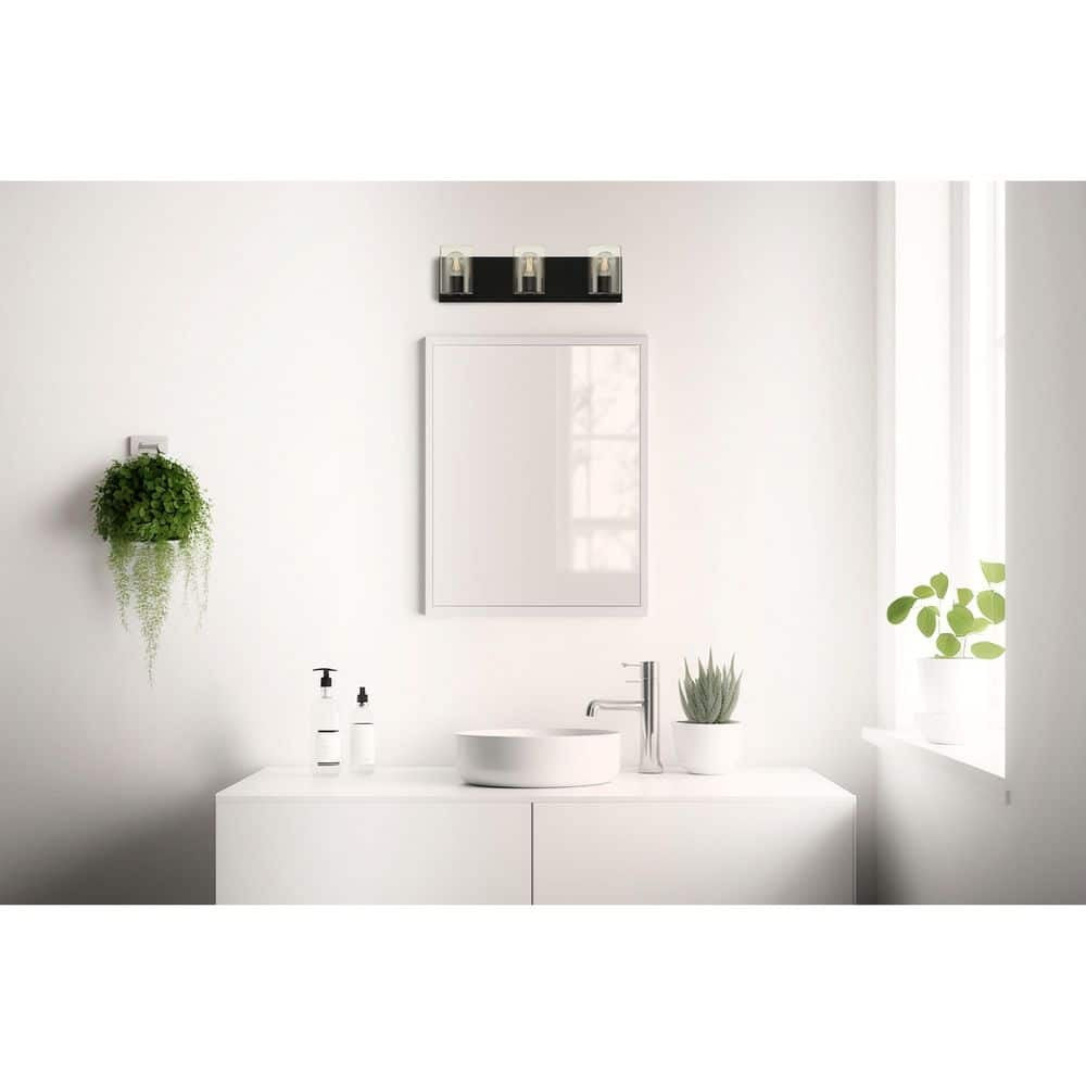 Access Lighting 22 in. 3-Light Matte Black LED Bathroom Vanity Light
