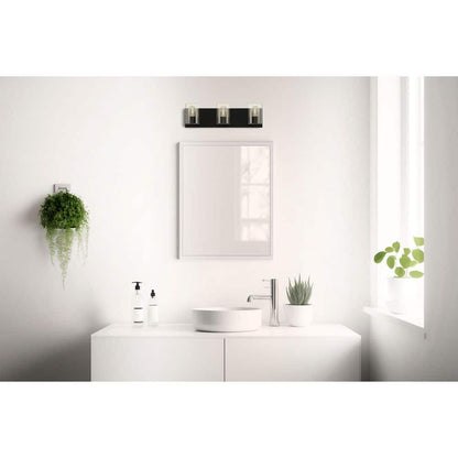 Access Lighting 22 in. 3-Light Matte Black LED Bathroom Vanity Light