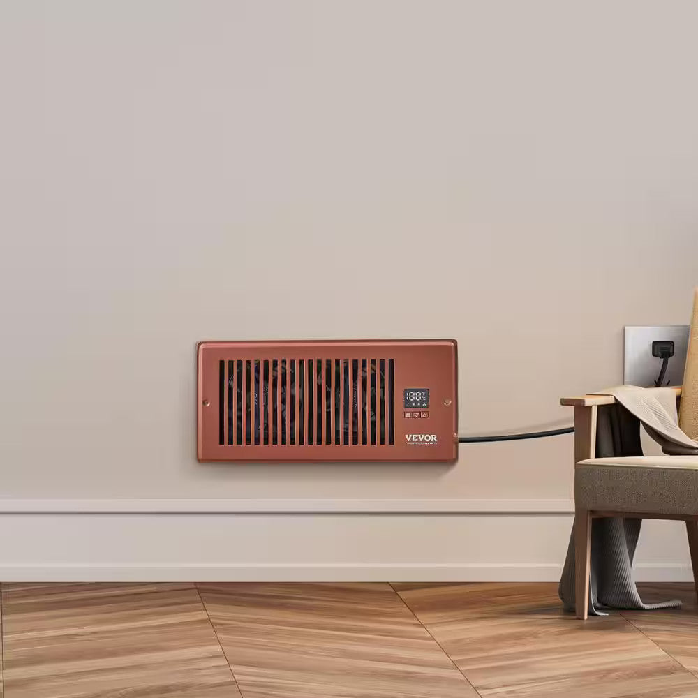 BROWN VEVOR Register Booster Fan Quiet Smart Vent Fits 4x10 in Heating Cooling