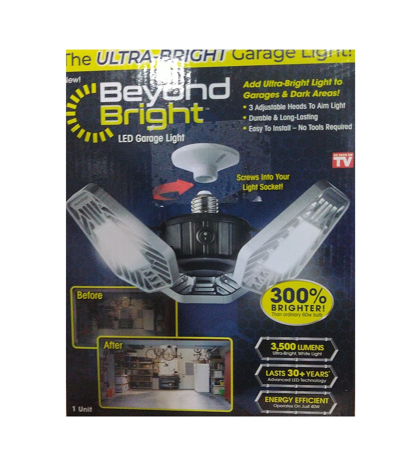 BEYOND BRIGHT 3500 Lumens 11.5 in. Occupancy LED Flush Mount Garage Light