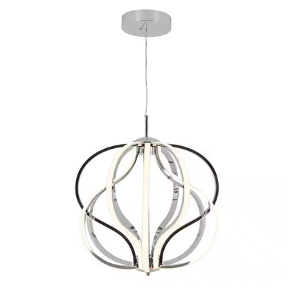 Artika Meridian 30-Watt 1 Light Chrome Modern Integrated LED Pendant Light Fixtu