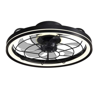 19 in. Integrated LED Modern Farmhouse Ceiling Fan Flush Mount w/ Light & Remote