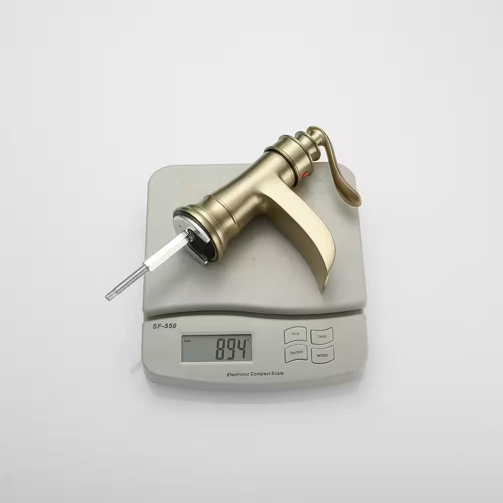 BWE Low-Arc Bathroom Faucet 2.26" Water-Saving Vanity Brushed Gold w/ Drain Kit