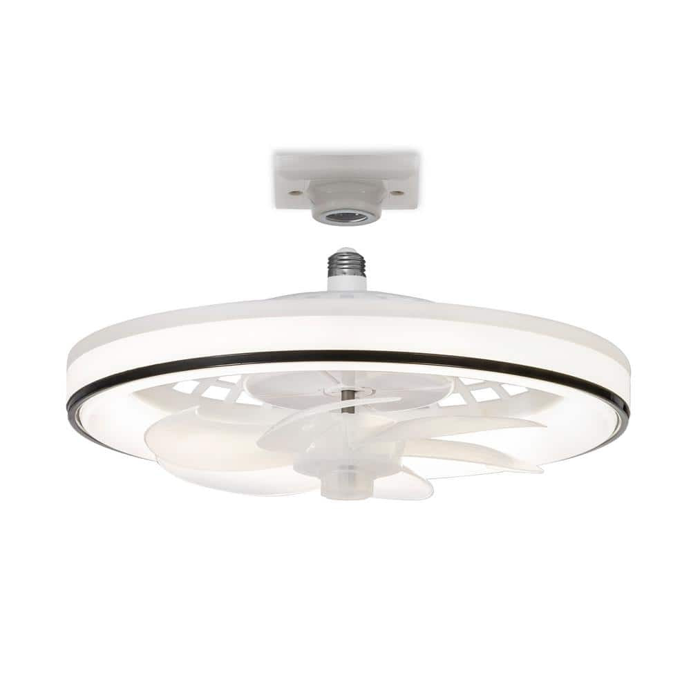 Breezary 13" Integrated LED White Fan Remote Light Socket Frosted Acrylic Shade
