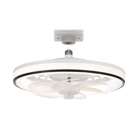 Breezary 13" Integrated LED White Fan Remote Light Socket Frosted Acrylic Shade