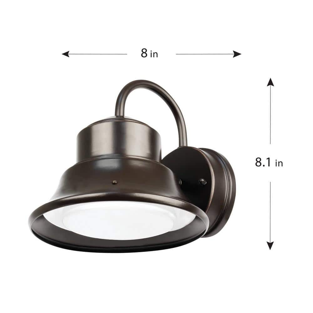 Commercial Electric Integrated LED Bronze Dusk to Dawn Bell Wall Light 4000K