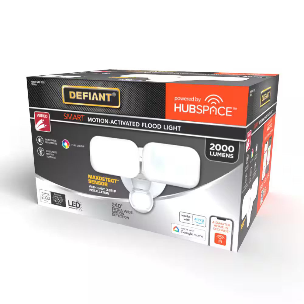 Defiant Maxdetect 240° Motion Sensor Smart Wired Outdoor 2-Head LED Flood Light