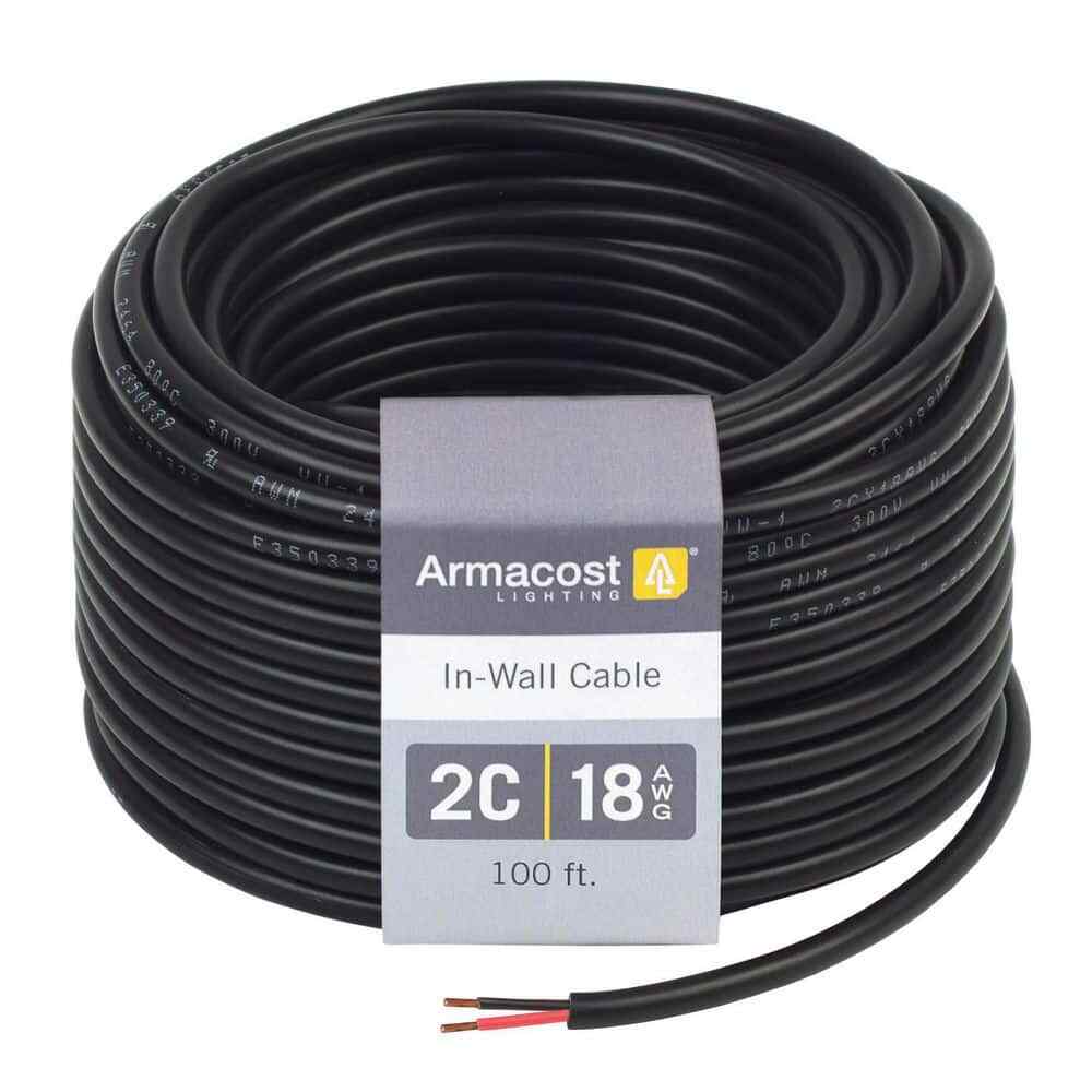 Armacost Lighting 2C 18AWG In-Wall Cable Connector Cord (100 ft/8 m)