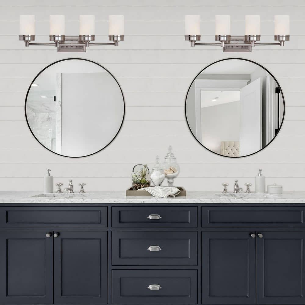 Bel Air Lighting Fusion 27.5 in. 4-Light Brushed Nickel Bathroom Vanity Light