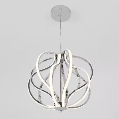 Artika Meridian 30-Watt 1 Light Chrome Modern Integrated LED Pendant Light Fixtu