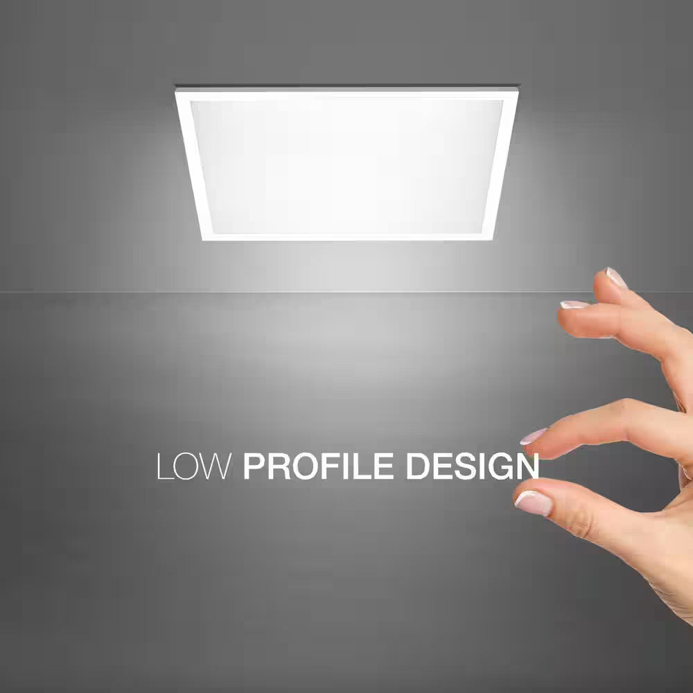 Commercial Electric 1ftx1ft Dimmable White LED WHITE Square Flat Flush Mount