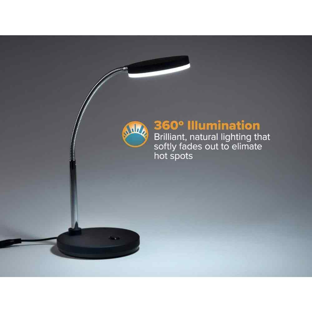 Bostitch Metal Gooseneck LED Desk Lamp, 5.5W in Black