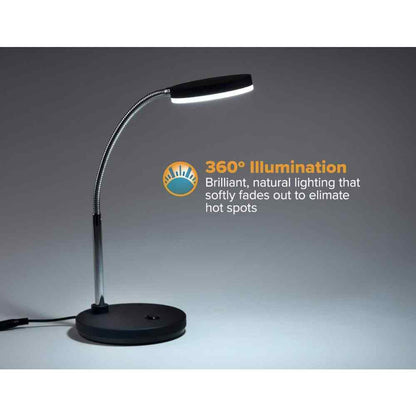 Bostitch Metal Gooseneck LED Desk Lamp, 5.5W in Black