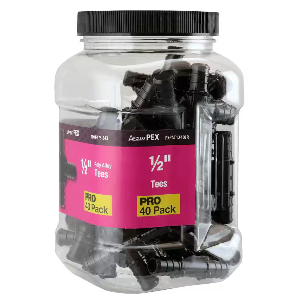 Apollo 1/2 in. Plastic PEX-B Barb Tee Pro Pack 40-Pack