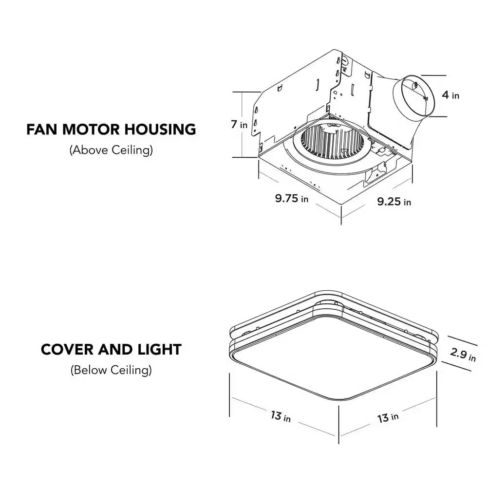 Commercial Electric BF1110 Bathroom Exhaust Fan, Night Light and Humidity Sensor