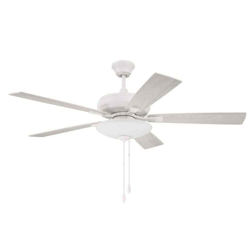 CRAFTMADE Eos 52 in. White Ceiling Fan w/ reversable blades and light kit