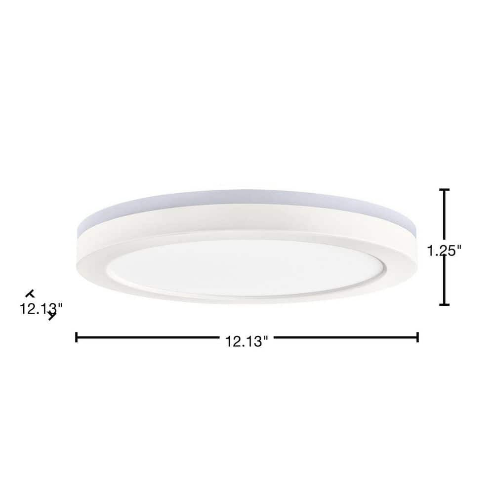 Commercial Electric Smart Flush Mount 13in Matte White 1006486536