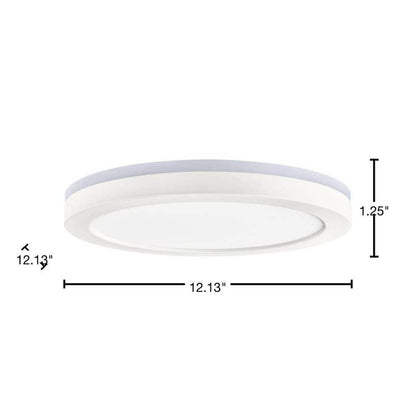 Commercial Electric Smart Flush Mount 13in Matte White 1006486536