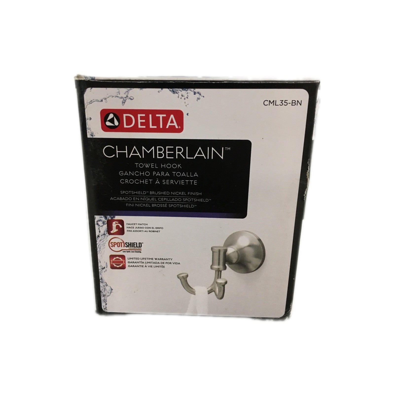 Delta Chamberlain Double Towel Hook Bath Hardware Accessory in Brushed Nickel