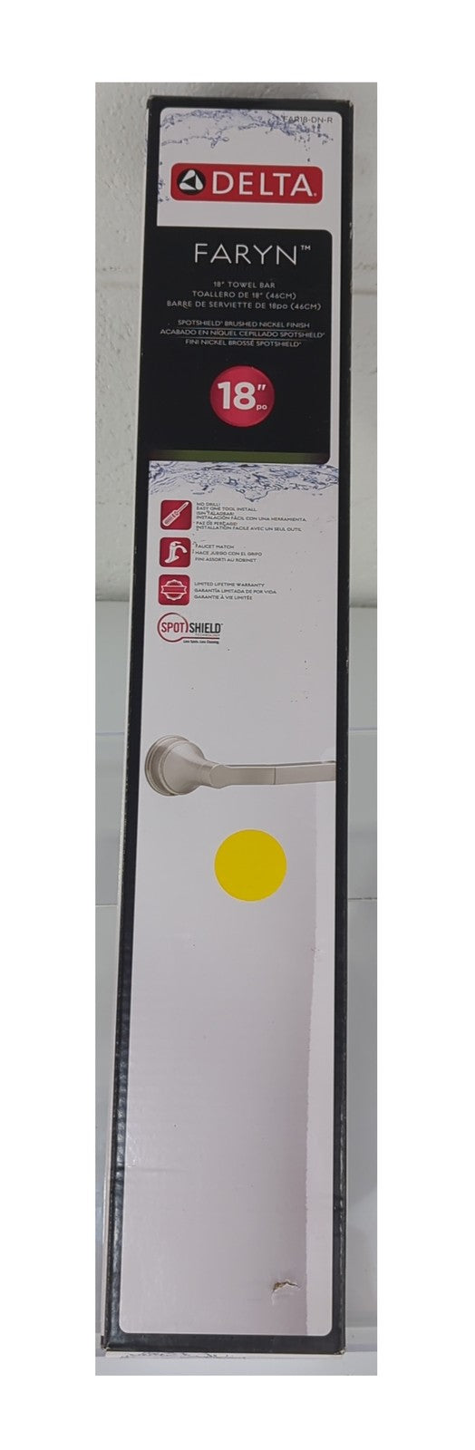 Delta Faryn 18" Wall Mounted Towel Bar Bath Hardware Accessory in Brushed Nickel