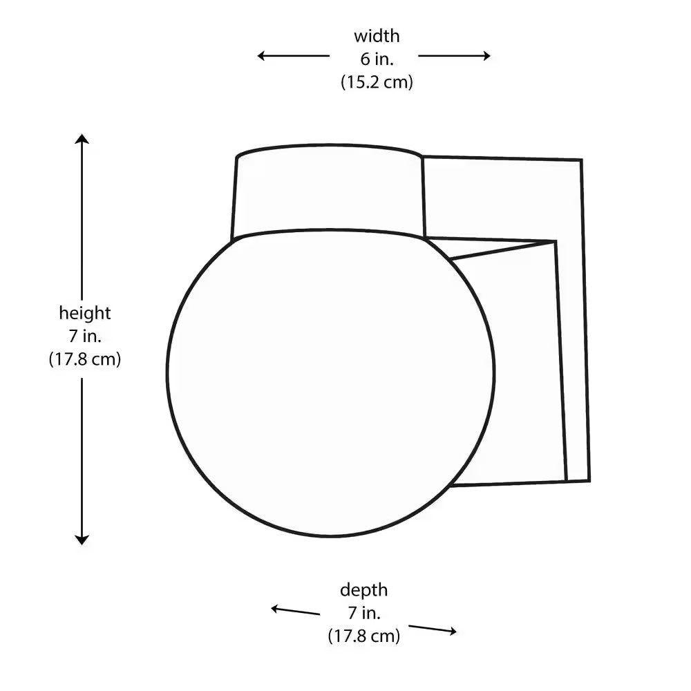 7 in. Black Outdoor Hardwired Wall Lantern Sconce with White Glass 4800 BK