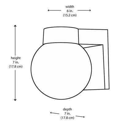 7 in. Black Outdoor Hardwired Wall Lantern Sconce with White Glass 4800 BK