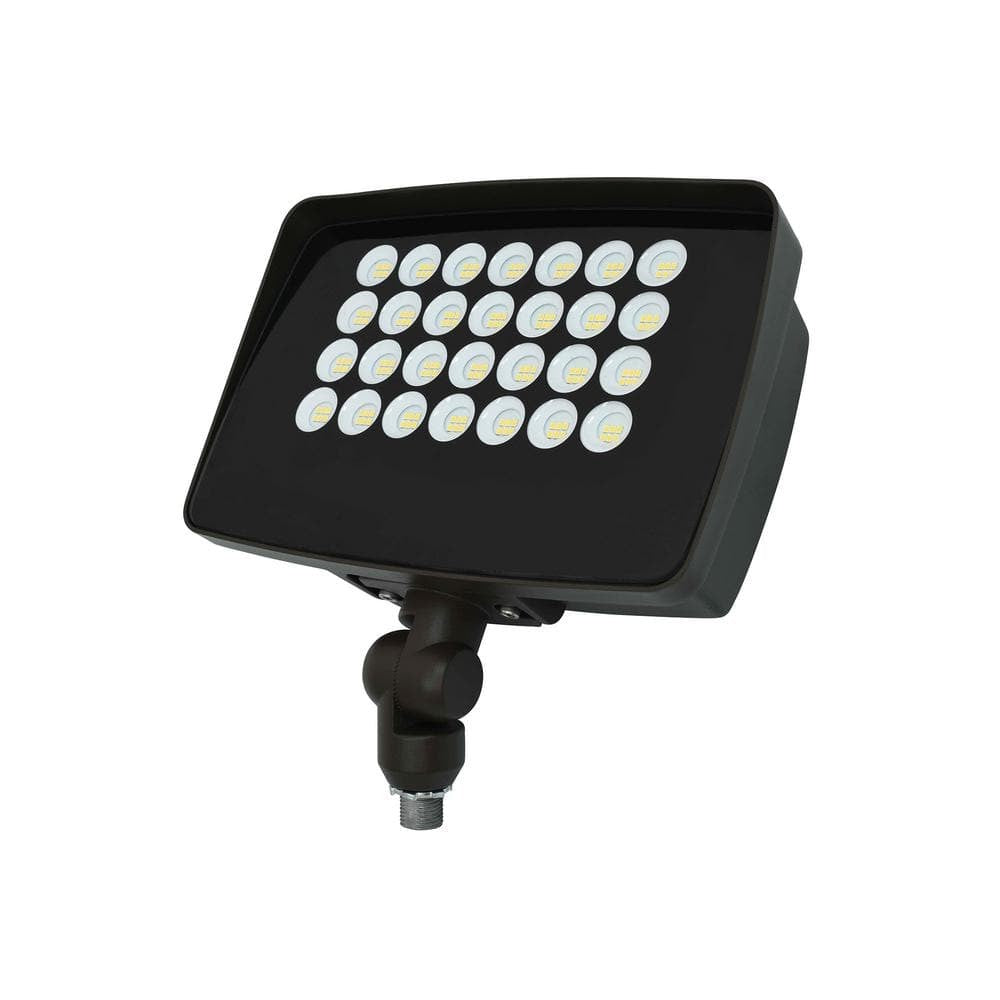 Commercial Electric 950W Equivalent LED Bronze Flood Light Dusk-to-Dawn
