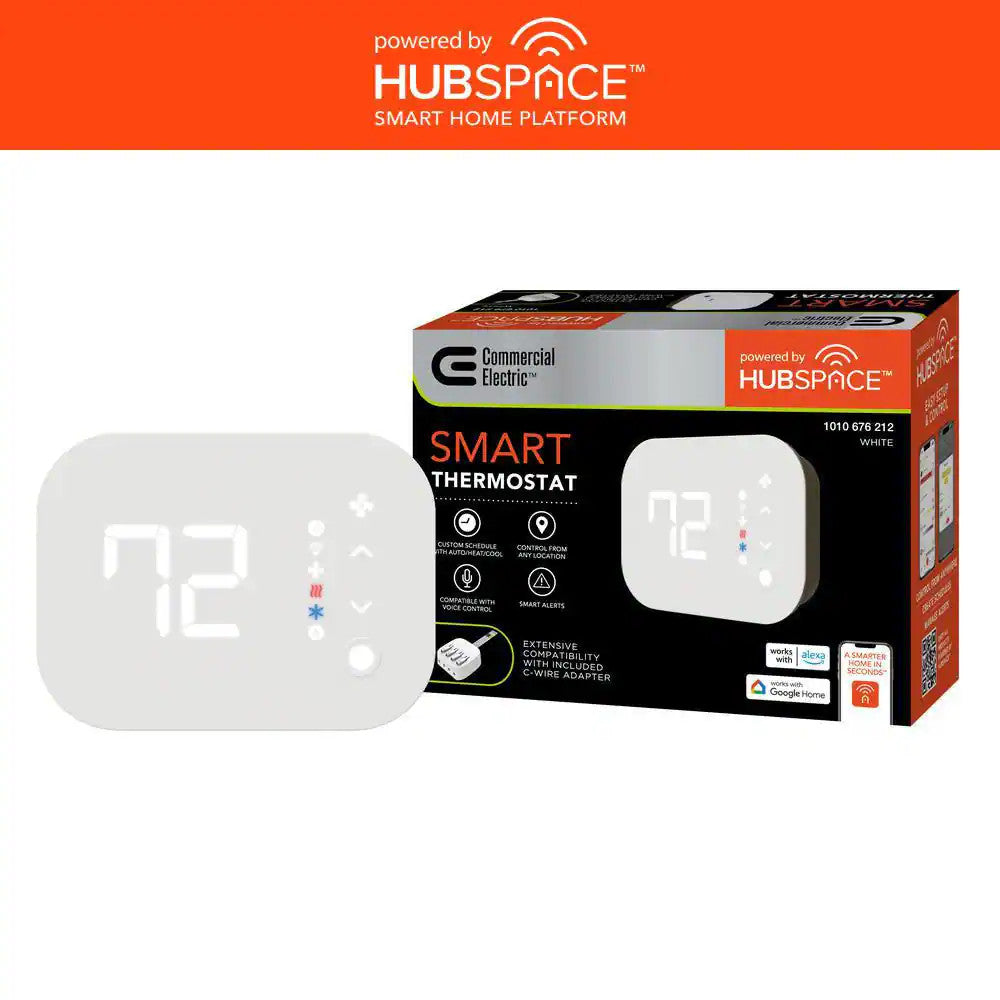 Commercial Electric Wi-Fi Enabled Smart Programmable Thermostat Hubspace