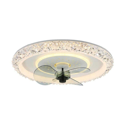 Bella Depot 20 in Crystal White Ceiling Fan LED Light Fandelier w/ Remote 