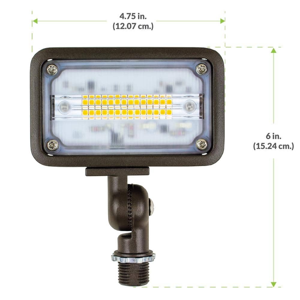 Commercial Electric 16W LED Bronze Outdoor Wall Wash Light with Bracket
