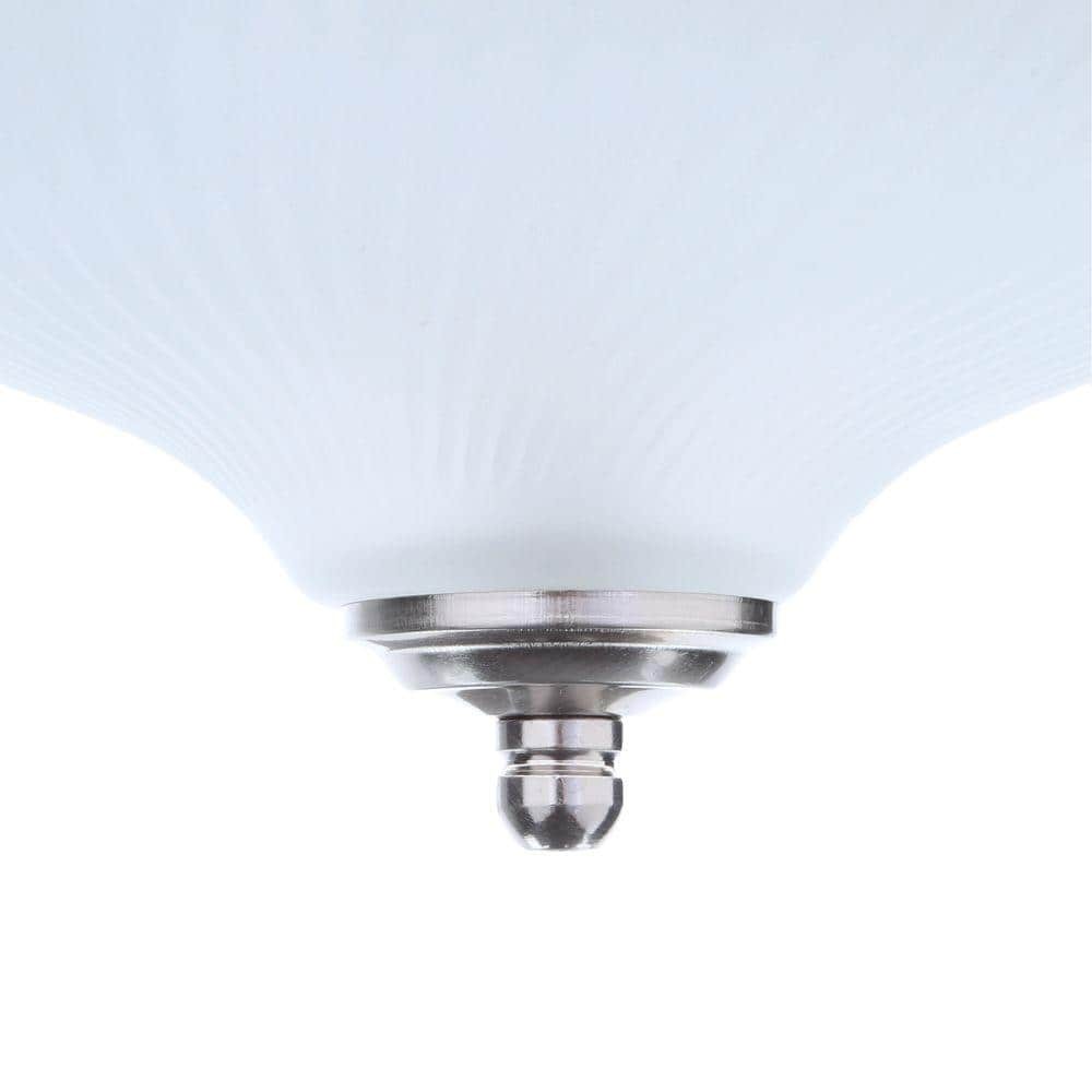 *2-PACK* Hampton Bay 11" 2-Light Brushed Nickel Flush Mount Frosted Glass Shade