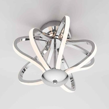 Artika Meridian 12 in. Modern Chrome LED Flush Mount Ceiling Light Fixture