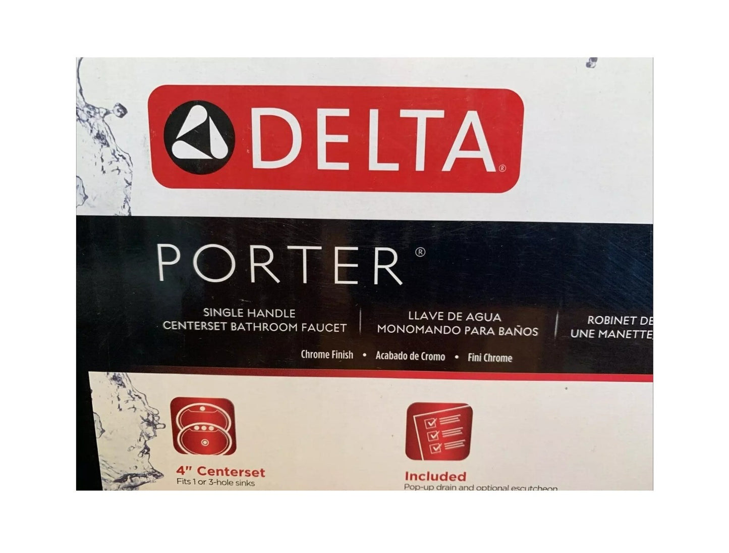 Delta Porter Single Handle Chrome Bathroom Faucet 15984LF-ECO