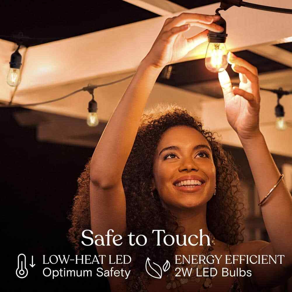 Brightech Ambience Pro 7-Light 24 ft. Outdoor Plug-in 2W 2500k LED S14 Hanging 