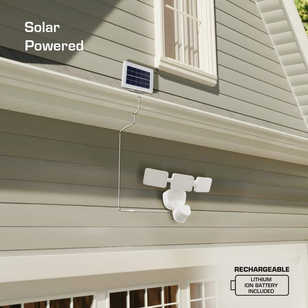Defiant 180° White Motion Security Light Solar Outdoor Flood Light 2100 Lumens